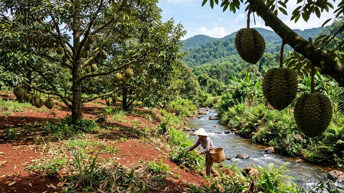 Kinh nghiệm mua đất trồng sầu riêng Đắk Sin Đắk R'lấp: Nguồn nước suối thác và kỹ thuật chọn vườn